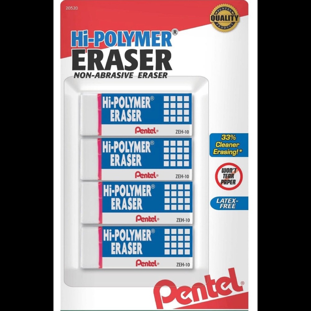 🚨PENTEL | NEW Hi Polymer Erasers (4 pks/ 4)